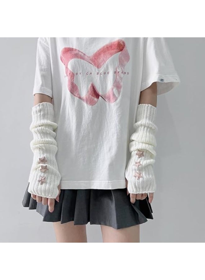 ChicAbode Arm Warmers, Y2k Fingerless Gloves For Women Girls, Cute Fall Winter Arm Sleeves, Grunge Accessories Harajuku Fashion - Image 5