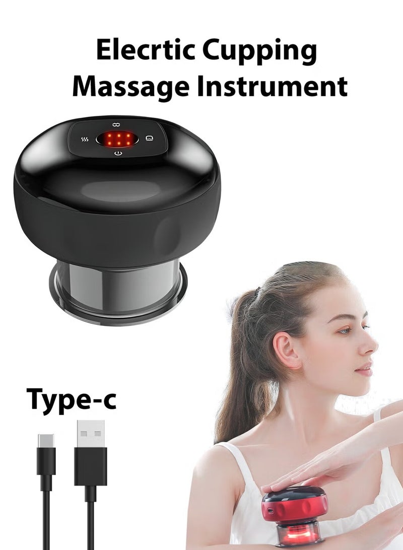 مجموعة حجامة كهربائية الة علاج الحجامة الكهربائية الذكية بضوء احمر , مدلك قابل لاعادة الشحن للرقبة والظهر - Image 5