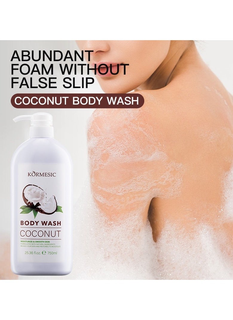 Kormesic - Coconut Body Wash - 750ml Deep Hydrating Body Wash - Image 1