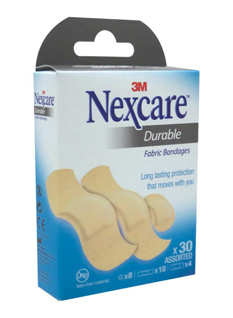 3M Nexcare Durable Fabric Bandage Assorted 30'S - Image 1