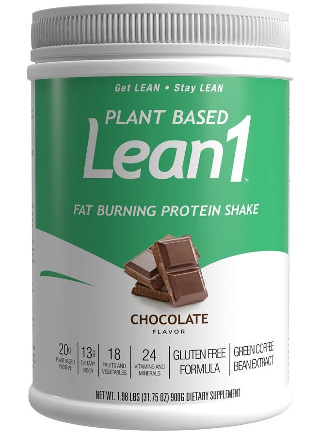 Lean1 Nutrition 53 Meal Replacement Powder for Weight Loss, Fat Burner, Appetite Control, Plant Based Chocolate (27.5 Ounce) - Image 1