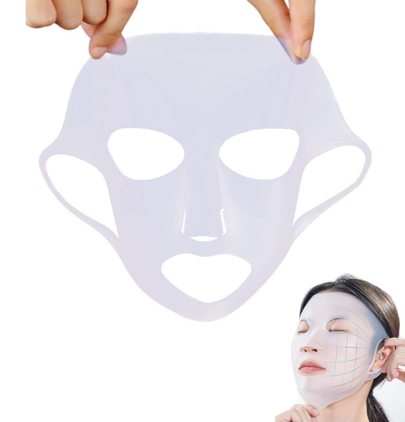TLISMI Silicone Sheet Mask Cover Reusable Moisturizing Facial Mask Cover For Sheet Mask Mask Holder For Slow Down The Evaporation Of Mask Essence Face Beauty Tool-Clear, 1 Count - Image 1