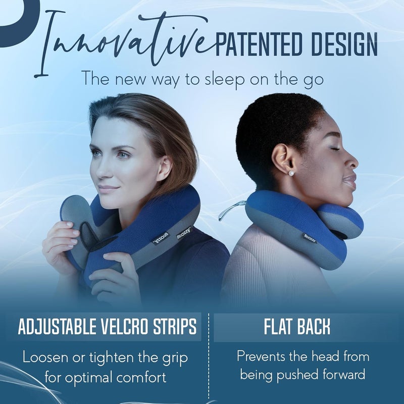BCOZZY Neck Pillow for Travel Provides Double Support to The Head, Neck, and Chin in Any Sleeping Position on Flights, Car, and at Home, Comfortable Airplane Travel Pillow, Size X- Large, Gray - Image 4