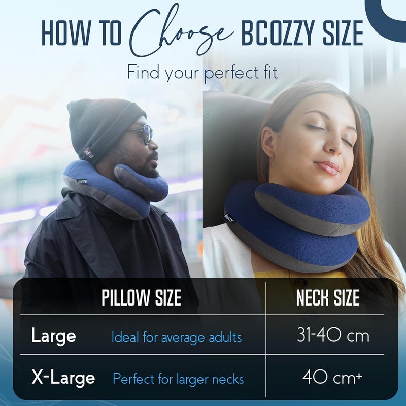 BCOZZY Neck Pillow for Travel Provides Double Support to The Head, Neck, and Chin in Any Sleeping Position on Flights, Car, and at Home, Comfortable Airplane Travel Pillow, Size X- Large, Gray - Image 5