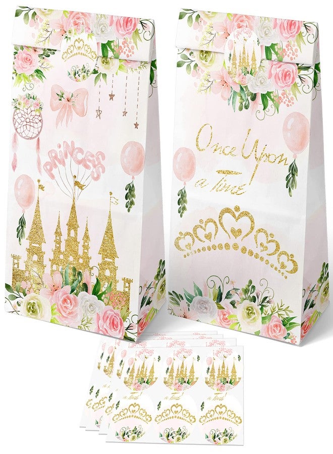 HaPiBiDesign 24 PCS Princess Party Favor Bags with Stickers - Princess Party Candy Bags - Princess Goodie Gift Treat Bags Princess Themed Birthday Party Supplies - Image 1