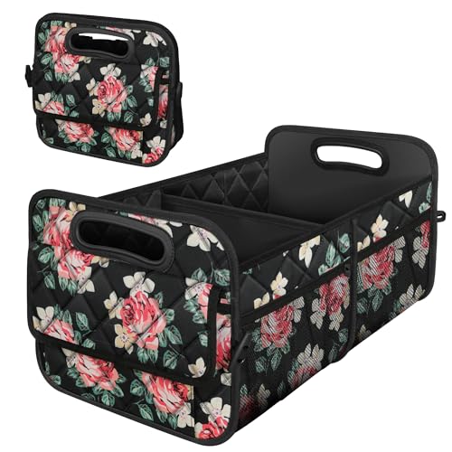 Deosk Car Trunk Organizer for SUV, Car Organizers and Storage with 6 Pocket, Car Accessories for Women/Men 50L Waterproof Polyester Trunk Organizer(Medium, Floral) - Image 1