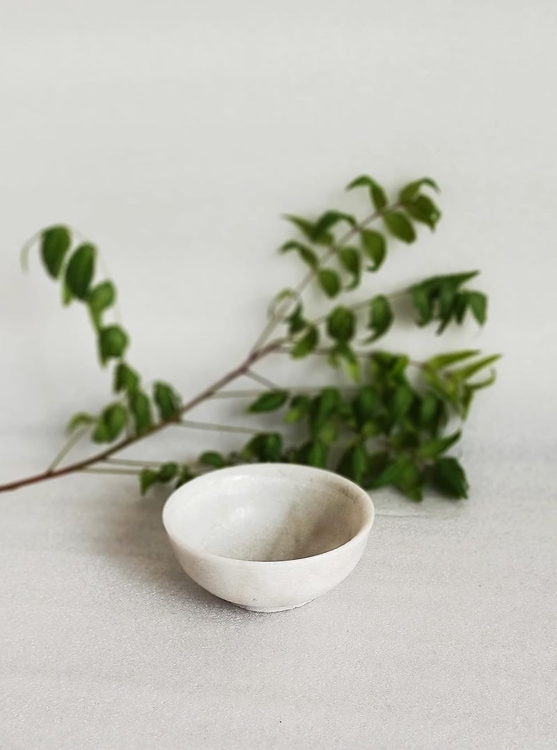 R&M RM 4inch White Marble Bowl Rameshwaram Marble Pot Best for Kitchen Serving Home Decoration Diwali New Year Special Event Wedding - Image 4