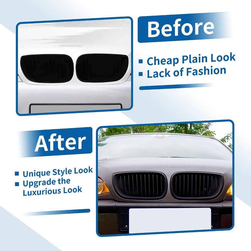 uxcell Car Auto Matte Black Front Hood Kidney Grille for BMW E46 2002-2005 - Image 5