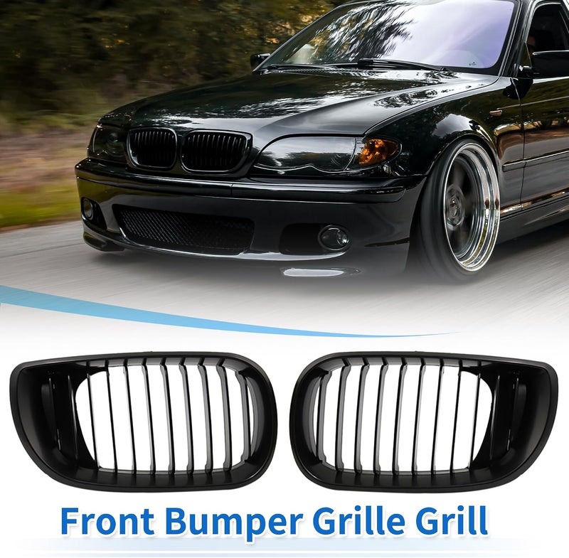 uxcell Car Auto Matte Black Front Hood Kidney Grille for BMW E46 2002-2005 - Image 2
