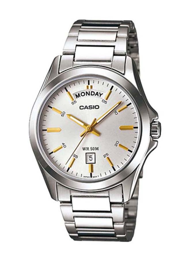 CASIO Men Enticer Stainless Steel Analog Wrist Watch MTP-1370D-7A2VDF - 39 mm - Silver - Image 1