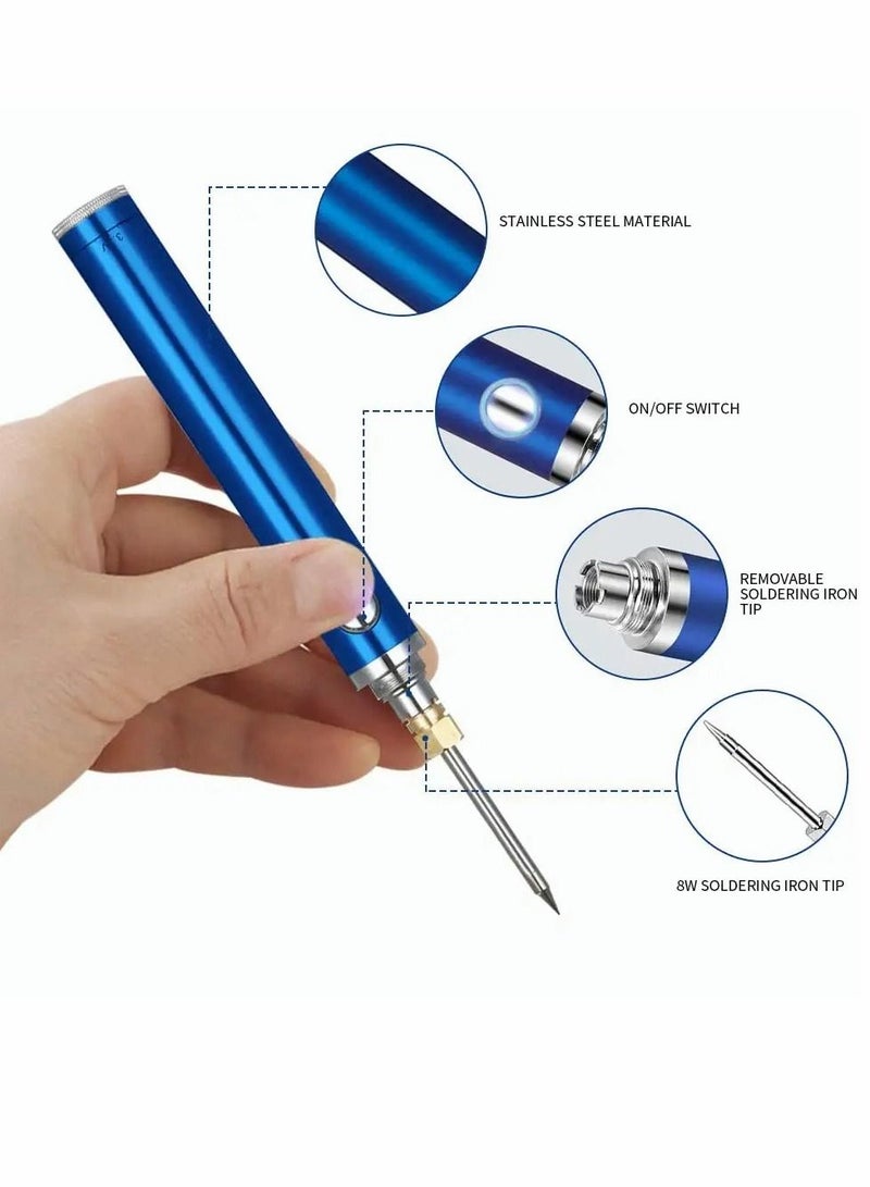 Portable USB Cordless Soldering Iron Kit, Wireless Rechargeable Battery Powered, Charging Welding Tool 510 Gun Pen Electronic Kit - Image 2