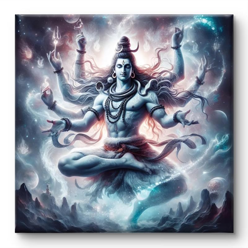 SAF لوحة قماشية مزينة بإطار خشبي للإله شيف للديكور المنزلي والمكتبي || لوحة ديكور منزلي، غرفة المعيشة، غرفة النوم، ديكور غرفة المكتب - لوحة لتزيين الجدران CV-38126 - Image 1