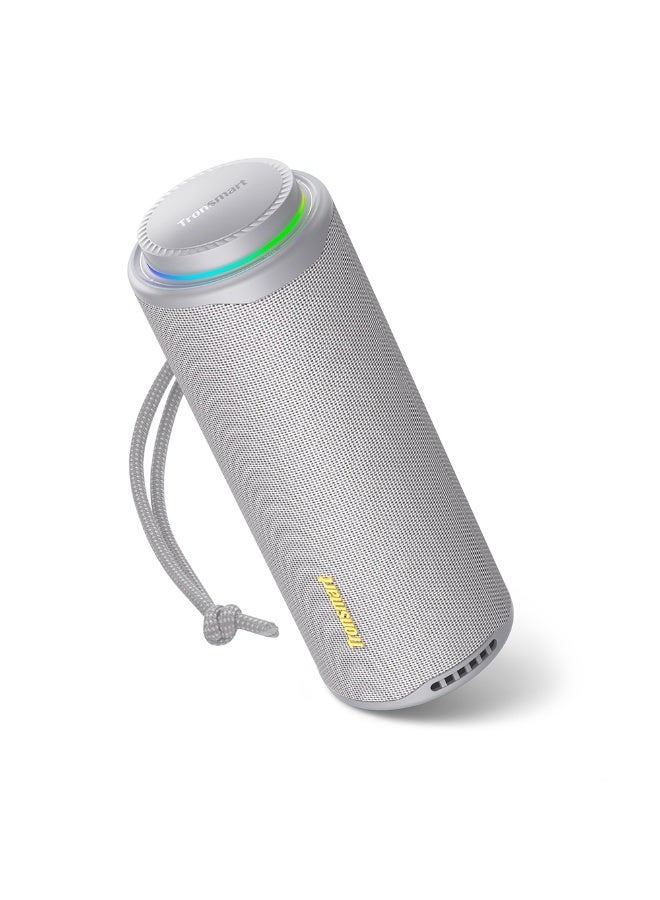 Tronsmart T8 Portable Bluetooth Speaker 40W Boom with 360° Surround Sound, Custom EQ via APP, IPX7 Waterproof, Dual pairing, 18H Playtime BeatSync Lights, Bluetooth 5.3, Rotary Volume Control, Micro SD/TF Card (Grey) - Image 1