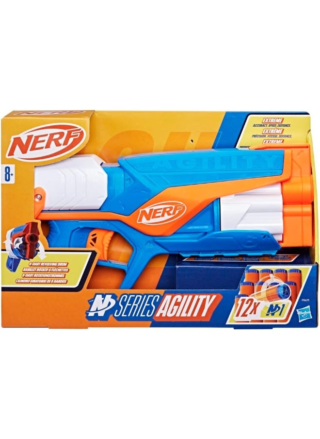 Nerf N Series Agility Blaster - 12 Dart Compatible, 6 Dart Drum, Kids Outdoor Game
