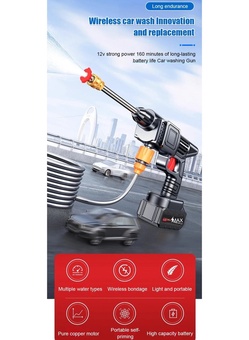 ارواق بطارية ليثيوم لاسلكية مسدس مياه عالي الضغط للبيع بالجملة آلة تنظيف السيارة قطعة أثرية منزلية محمولة لري سقي الحديقة - Image 3