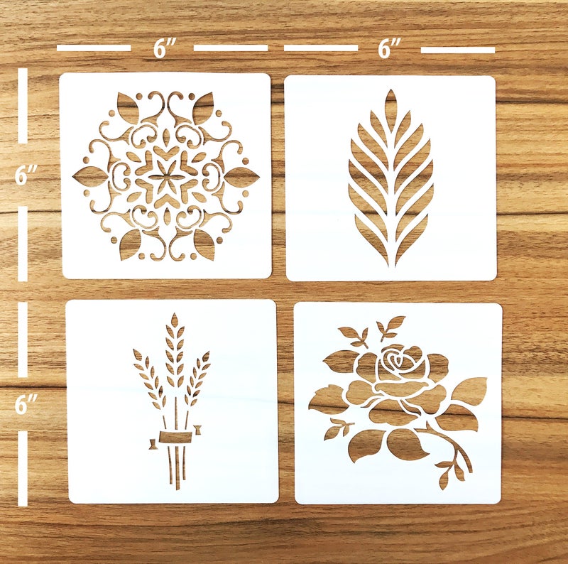 Gden Pack of 4 European Artisan Bread Stencils StencilGroup1 6 by 6