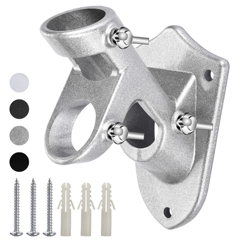 Haoridul Flag Pole Holder for Outside House, Heavy Duty Flag Pole Mounting Bracket, Aluminum Metal Flagpole Mount with Stainless Hardware for Outdoor, Strong and Rust Proof, 1" Inner Diameter (Silver-1Pack) - Image 1