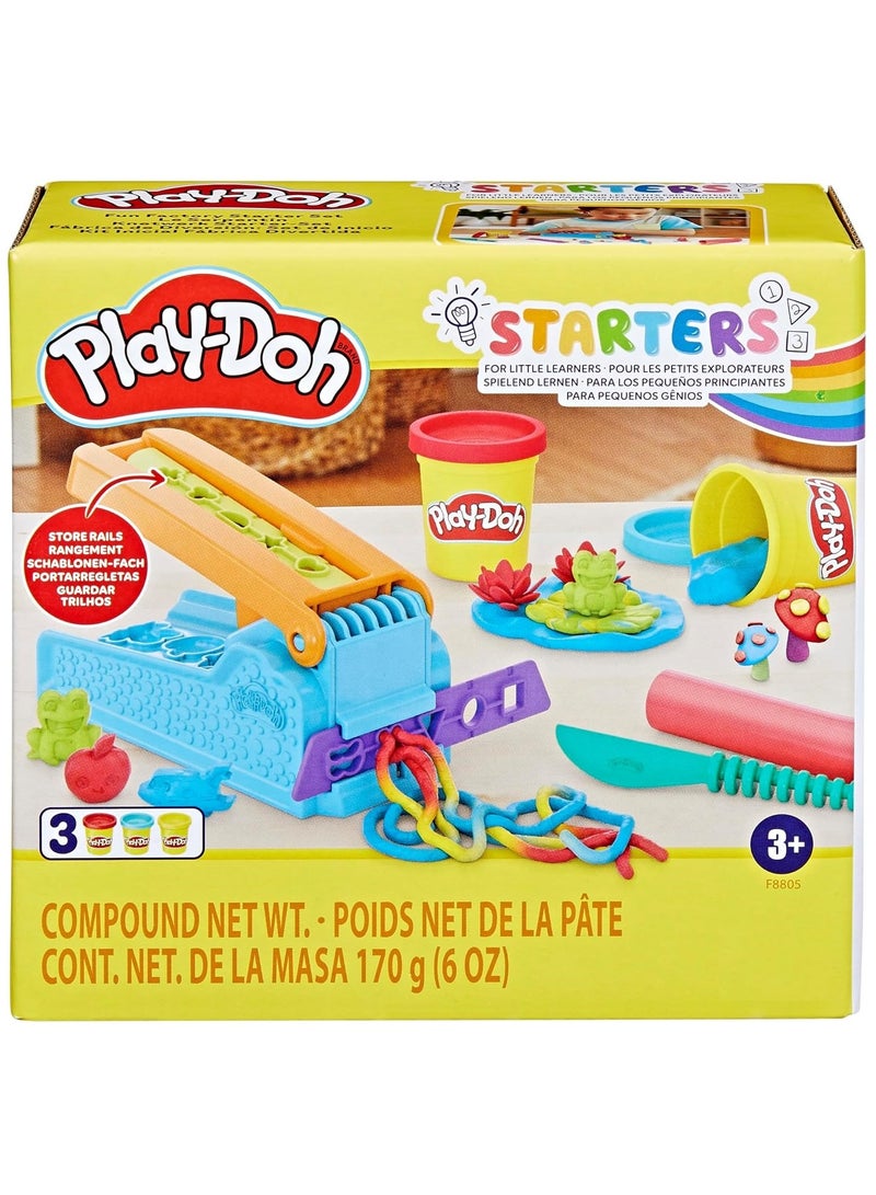 Play-Doh Fun Factory Starter Set | Kids Modeling Clay Playset | 3 Color Dough Cans | 10 Shape Extruder Tool | Creative Arts & Crafts Toy | Age 3+ - Image 1
