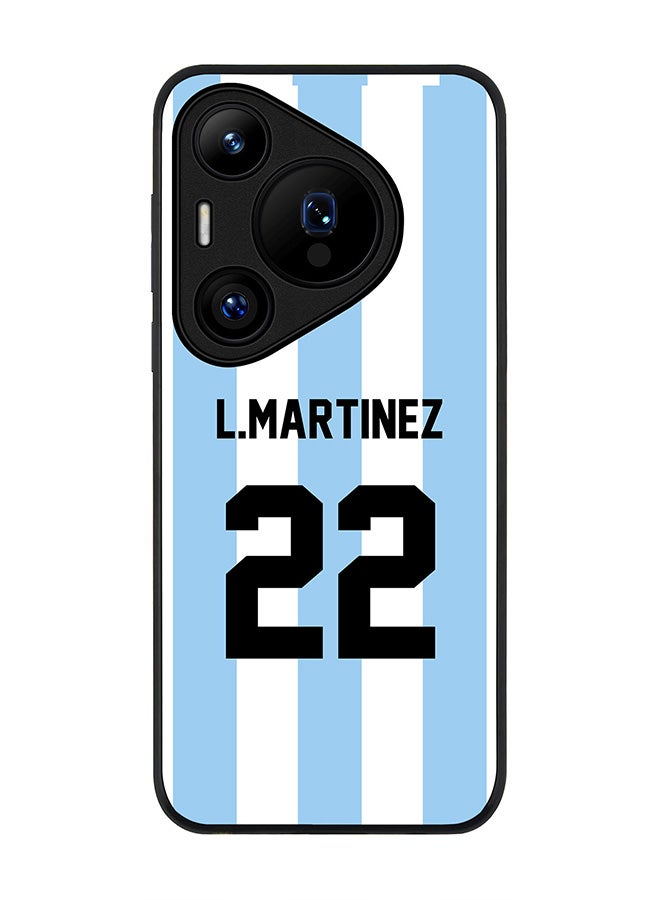 Stylizedd Rugged Black edge case for Huawei Pura 70 Pro / Huawei Pura 70 Pro Plus, Slim fit Case Cover - Football Team - Argentina, Player Name - L.Martinez - Image 1