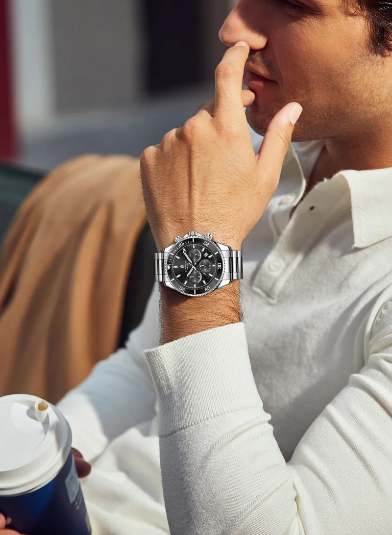 Sapphero SAPPHERO Mens Watches Analog Quartz Chronograph Stainless Steel Watches for Men 50M Waterproof Men's Wrist Watches with Calendar Luxury Business Work Casual Watch Elegant Gifts for Men