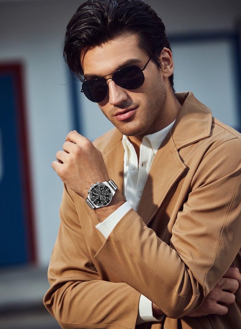 SAPPHERO Mens Watches Analog Quartz Chronograph Stainless Steel Watches for Men 50M Waterproof Men's Wrist Watches with Calendar Luxury Business Work Casual Watch Elegant Gifts for Men - Image 3