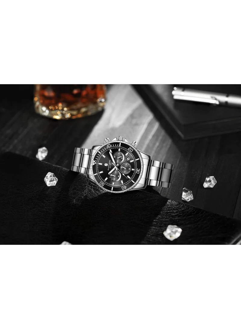 Sapphero 200 g SAPPHERO Mens Watches Analog Quartz Chronograph Stainless Steel Watches for Men 50M Waterproof Men's Wrist Watches with Calendar Luxury Business Work Casual Watch Elegant Gifts for Men for Men | Best Price UAE