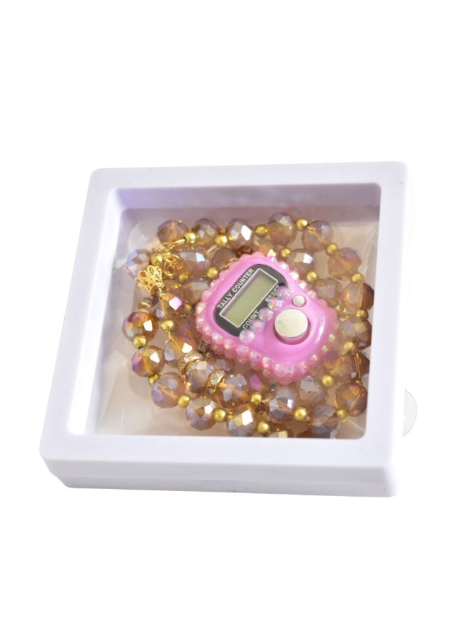 6 Multicolour Sets Digital Diamond Tally Counter and 33 count Crystal Tasbeeh Set Islamic Dhikr 9x9x2cm Gift Box - Image 5