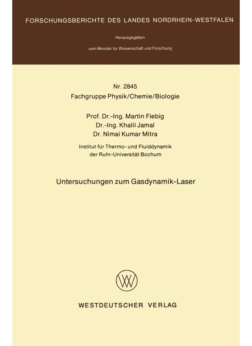 Untersuchungen Zum Gasdynamik-Laser 