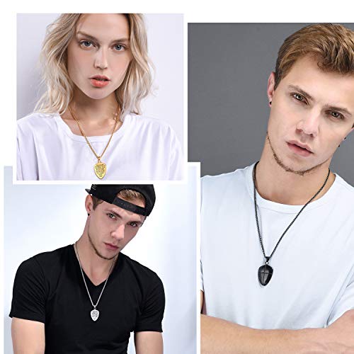 U7 Shield of Faith Pendant Chain 22 Inch Stainless Steel Joshua 1:9 Cross Amulet Necklace - Image 2