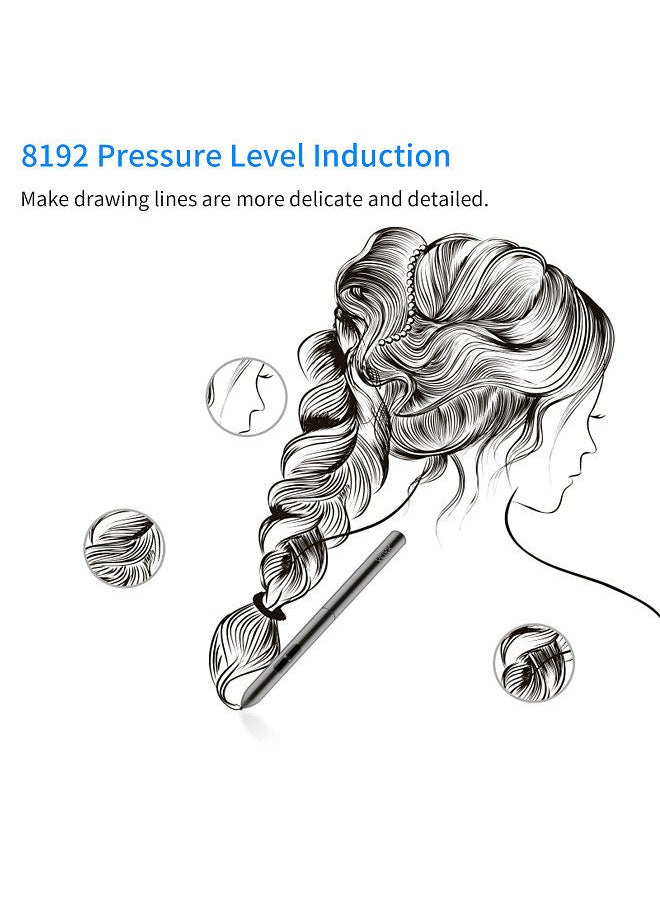 Veikk - A30 Graphics Drawing Tablet 10 x 6 Inch Large Active Area Smart Gesture Touch-Control 8192 Levels Pressure Art Graphics Tablet with Battery-free Stylus 8 Pen Nibs - Image 1