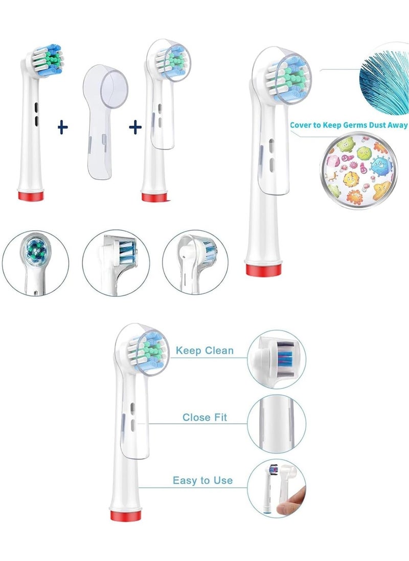 ATRJSZ - 12 Pcs Electric Toothbrush Replacement Head, Compatible with Oral B Braun, Extra Soft Bristles for Sensitive Clean, 8 x Soft bristle, 4 x Ultra-fine bristle, with 4 Pcs Toothbrush Covers Caps - Image 1