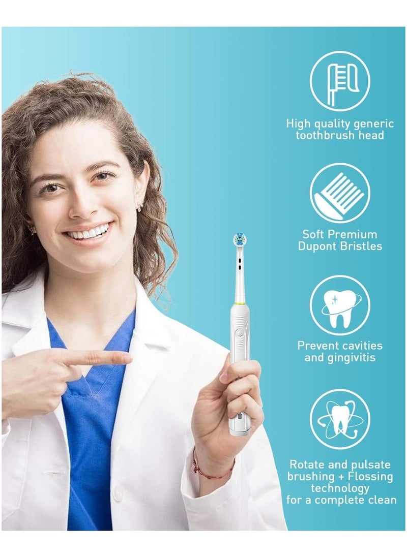 ATRJSZ - 12 Pcs Electric Toothbrush Replacement Head, Compatible with Oral B Braun, Extra Soft Bristles for Sensitive Clean, 8 x Soft bristle, 4 x Ultra-fine bristle, with 4 Pcs Toothbrush Covers Caps - Image 1