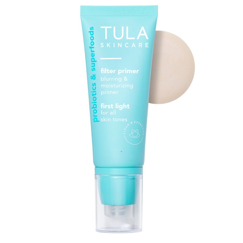 TULA Skin Care Face Filter Blurring and Moisturizing Primer  Supersize First Light Evens the Appearance of Skin Tone  Redness Hydrates  Improves Makeup Wear 202fl oz