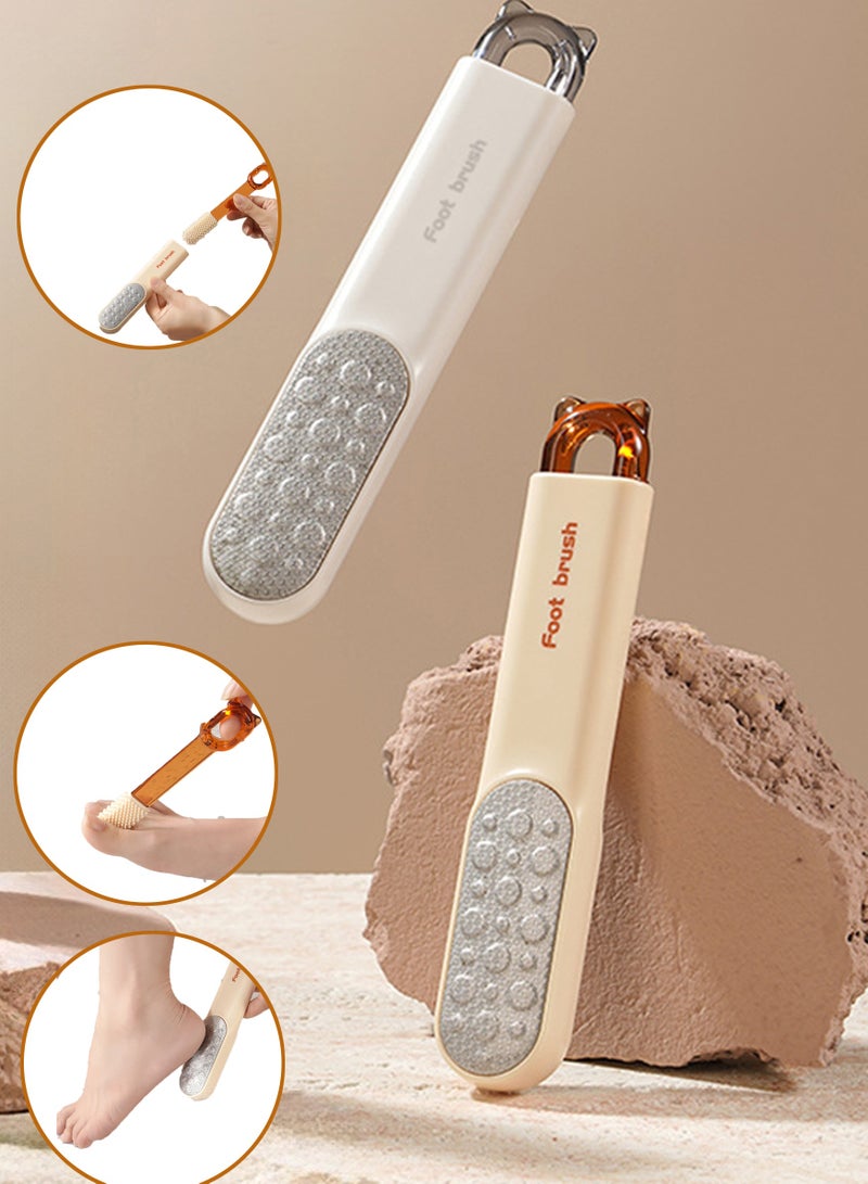 2-piece mixed pack, multi-functional foot seaming brush foot scrub board to remove dead skin brush feet, orange and white - Image 1