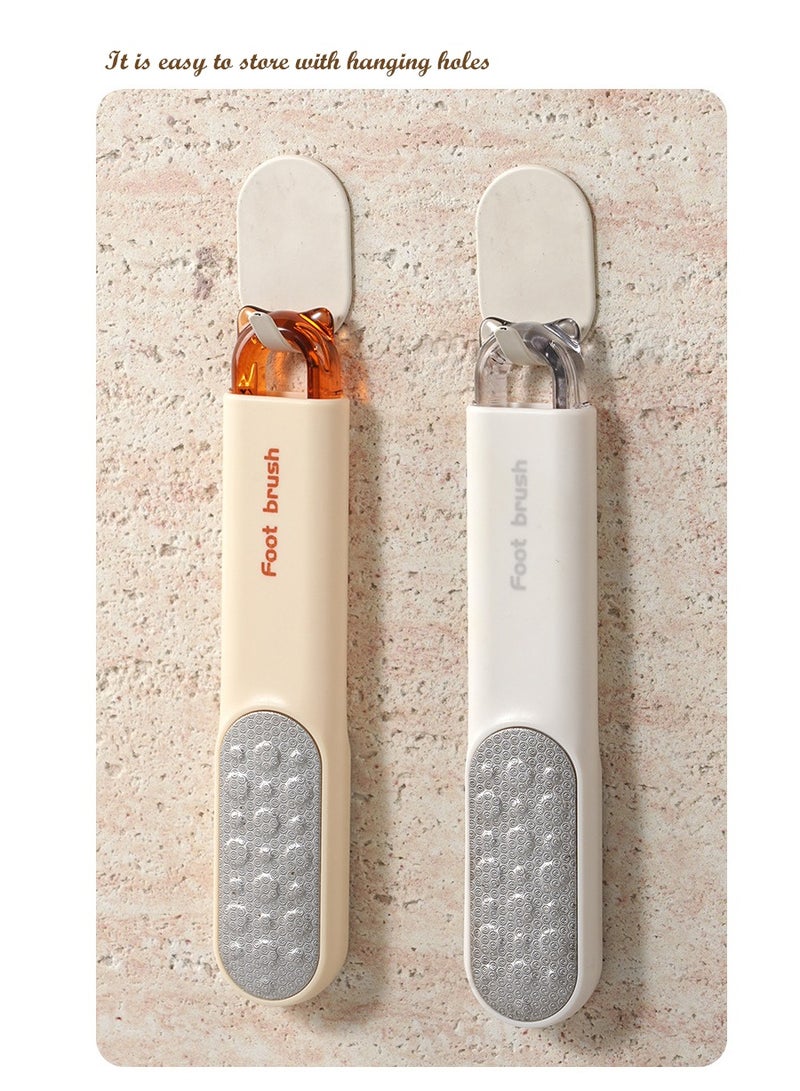 2-piece mixed pack, multi-functional foot seaming brush foot scrub board to remove dead skin brush feet, orange and white - Image 5