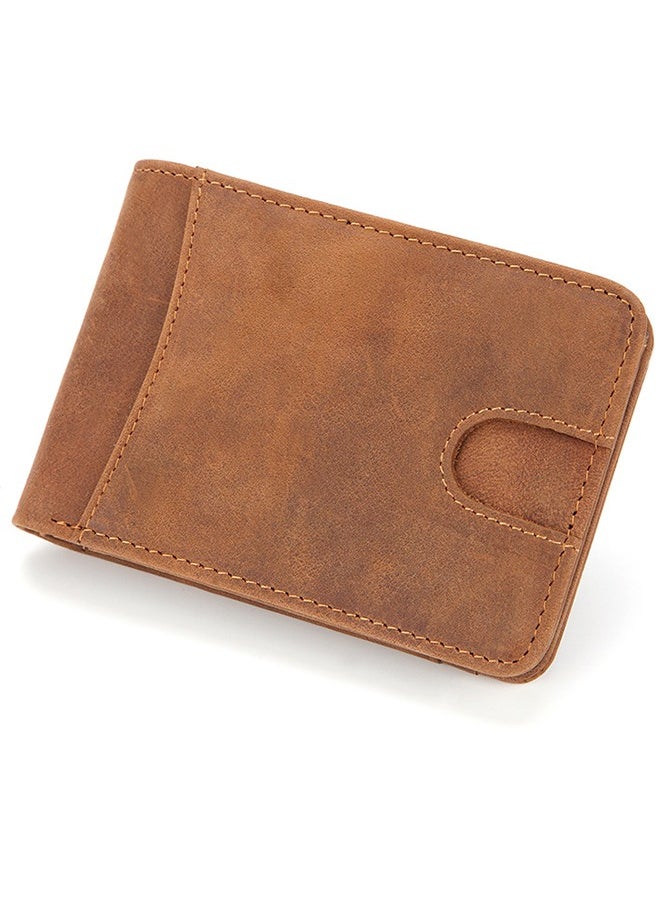 Generic RFID-Protected Men's Genuine Cowhide Slim Wallet – Ultra-Thin Cardholder for Cash, Coins & 10+ Cards (Brown)  - Image 2