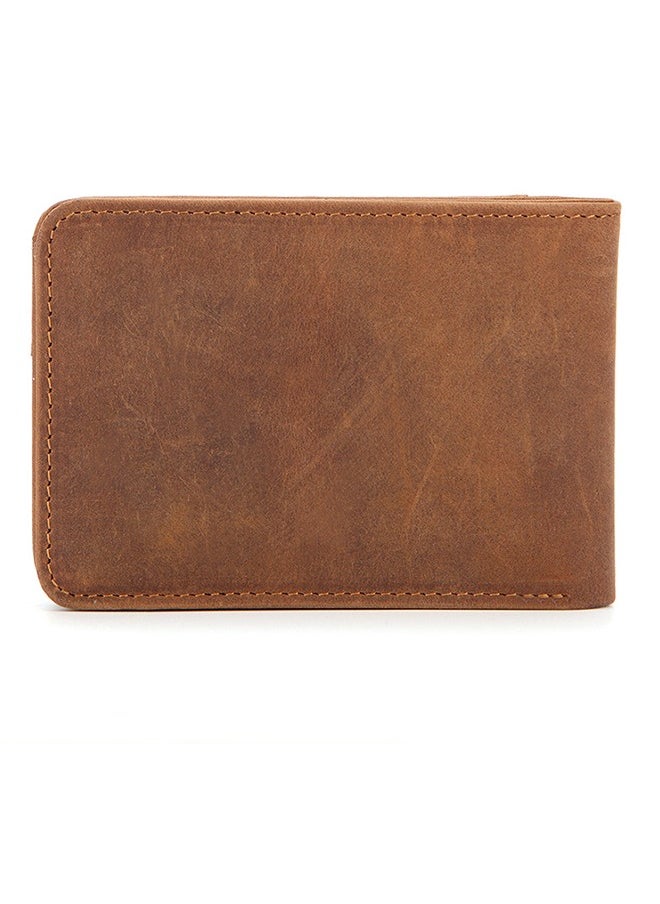 Generic RFID-Protected Men's Genuine Cowhide Slim Wallet – Ultra-Thin Cardholder for Cash, Coins & 10+ Cards (Brown)  - Image 3