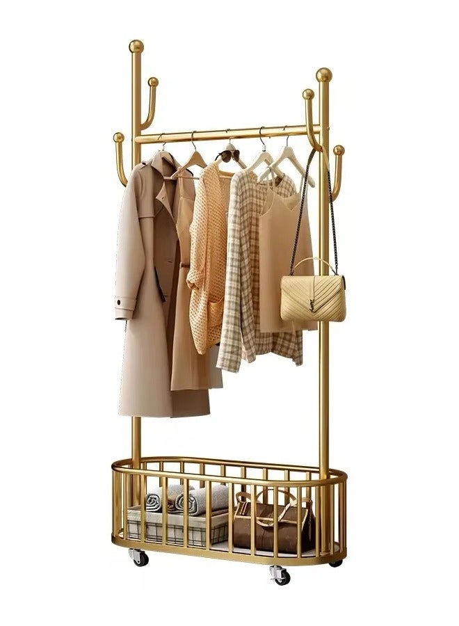 SHEE ONE Luxury Metal Clothes Rack on Wheels - Clothes Organizer with a Modern and Practical Design, Gold - Image 4