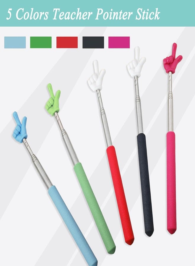Kamwuld 5Pcs Pointer Finger Stick - Multipurpose Teacher Supplies Pointer Stick, Classroom Pointer and Finger Pointer Stick, Engaging Colors - Classroom Essentials for Effective Presentations - Image 2