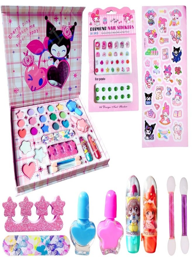 PLUSPOINT Kids Makeup Kit for Girls, Washable Makeup Set for Girls, Make up Set for Kids, Girl Toys Children Play Beauty Kit with Folding Case Birthday Gifts for Girls Age 4 5 6 7 8 Year Old - Image 1