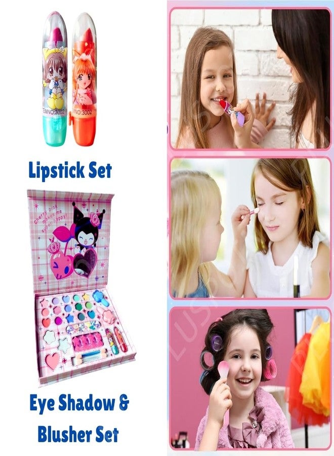 PLUSPOINT Kids Makeup Kit for Girls, Washable Makeup Set for Girls, Make up Set for Kids, Girl Toys Children Play Beauty Kit with Folding Case Birthday Gifts for Girls Age 4 5 6 7 8 Year Old - Image 4