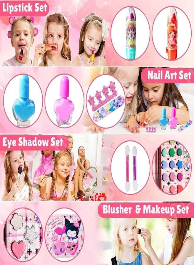 PLUSPOINT Kids Makeup Kit for Girls, Washable Makeup Set for Girls, Make up Set for Kids, Girl Toys Children Play Beauty Kit with Folding Case Birthday Gifts for Girls Age 4 5 6 7 8 Year Old - Image 2