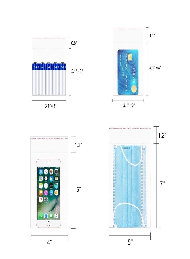 Doutop 3x4 cellophane bags 1000pcs Clear Self Adhesive Cello Bags 1mil Resealable OPP Poly bags for Jewelry Earrings Candies Bakery Candle Soap Cookie (4 Sizes to Choose from) - Image 4