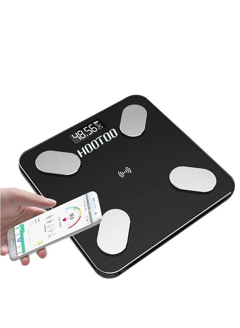 HooToo Hootoo Smart Body Scale with Digital Display, External Fitness Tracker App, 180KG Max , Black  - Image 1