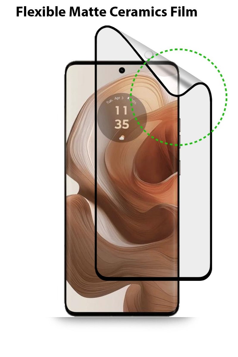 Techie فيلم واقي شاشة سيراميك غير لامع لهاتف موتورولا إيدج 50 ألترا / 50 برو – شعور سلس مضاد للبصمات خالي من الفقاعات - Image 4