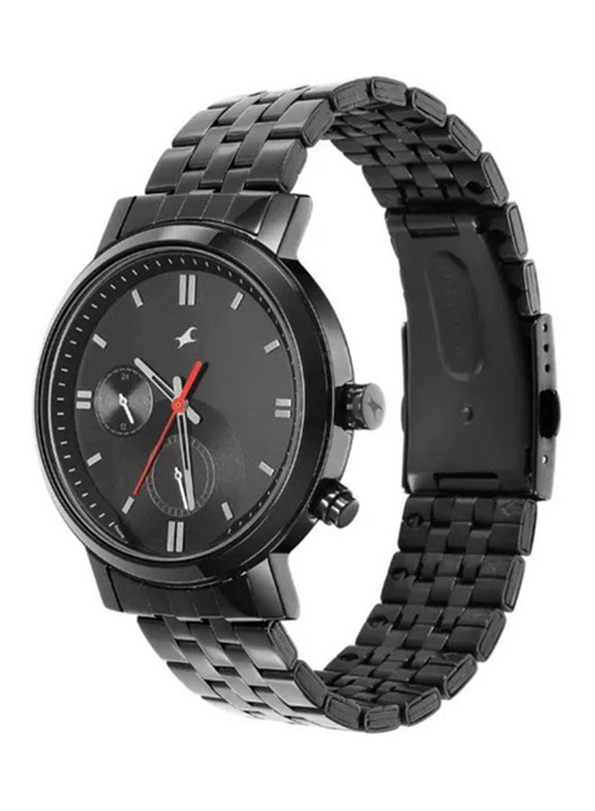 fastrack Fastrack Tick Tock Quartz Multifunction Watch for Guys With Black Dial Metal Strap  - Image 3