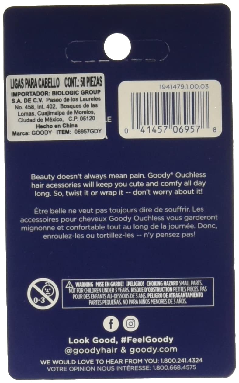 Goody WoMens Ouchless Latex Elastics, Brunette, 50 Count - Image 2