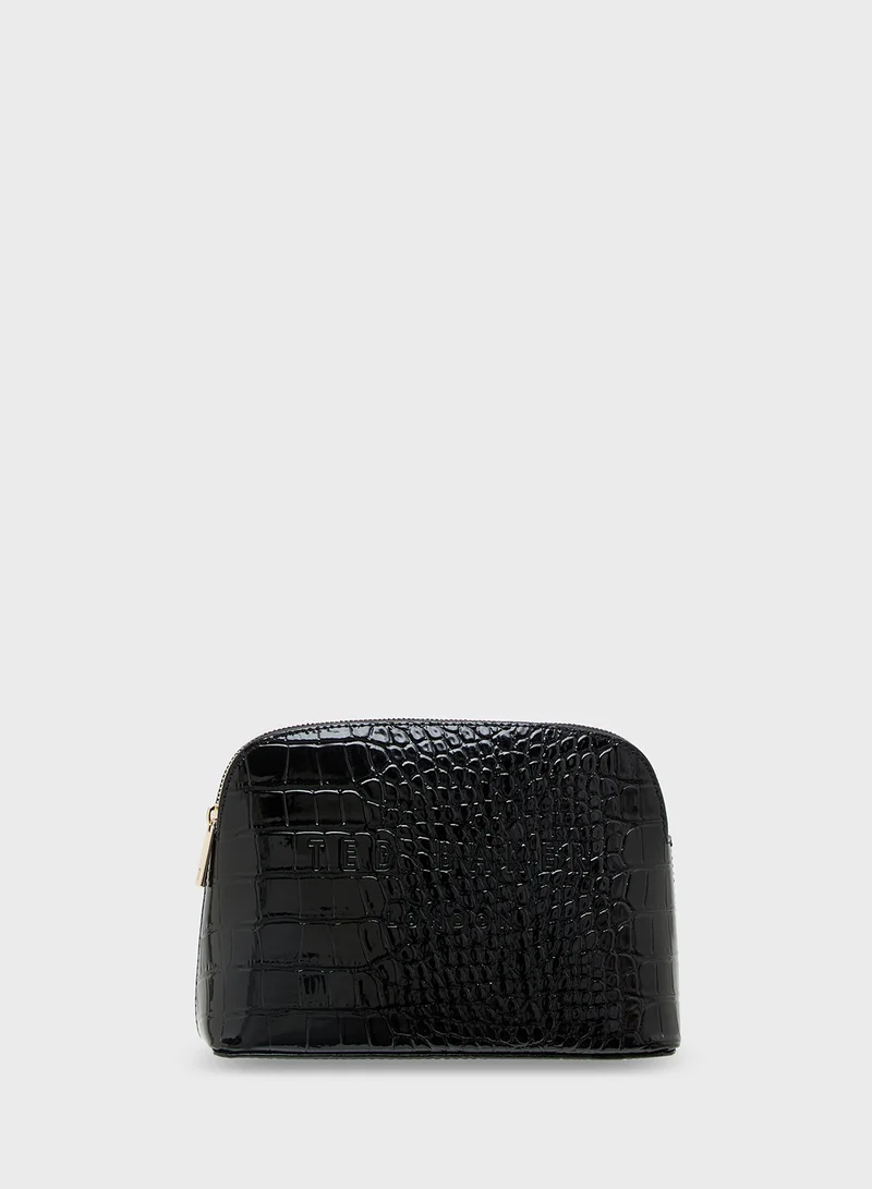 تيد بيكر Croc Effect Makeup Cosmetic Bag