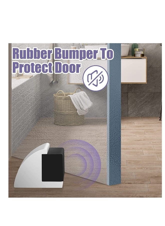 SYOSI Door Stop Floor Door Stopper for Skirtings Stainless Steel Modern Chrome Rubber Door Wall Protector Floor Mounted Doorstop with Screws Protect Walls and Doors 2 Pack  - Image 4
