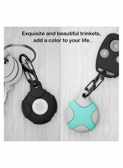SYOSI Case for Apple AirTag with Keychain Ring 2 Pack Silicone Waterproof Anti Scratch Protective Tracker Cover Compatible with AirTags for Pets, Keys Luggage Backpacks Blue Pink  - Image 5